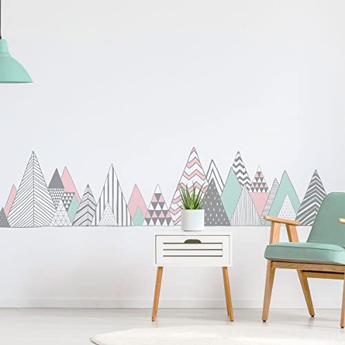 Wandtattoo – Dekoration für Schlafzimmer Wohnzimmer – selbstklebend Riesen-Wandaufkleber Skandinavische Berge VIRUNGA – 40 x 60 cm von Ambiance Sticker