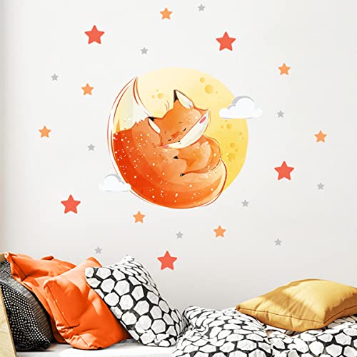 Ambiance Sticker Wanddeko Kinder - Traumfuchs - Wandaufkleber Kinderzimmer | H 30 x L 40 cm von Ambiance Sticker