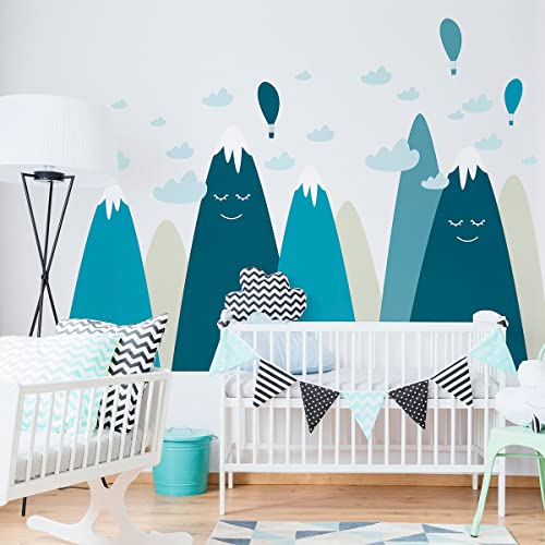 Wandtattoos für Kinder – Dekoration für Babyzimmer – selbstklebend, riesig Wandtattoo für Kinder, skandinavische Berge – 70 x 105 cm von Ambiance Sticker