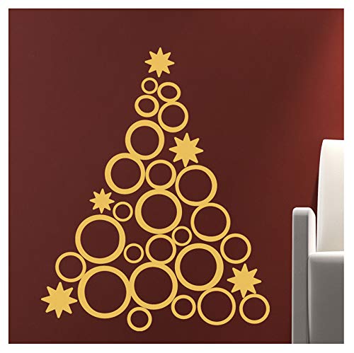 Weihnachten Wandaufkleber | Sticker Wall Sticker Christmas Tree Design - Wanddekoration Weihnachtsfeiern für Wohnzimmer Küche & Schlafzimmer | 70 x 55 cm von Ambiance Sticker