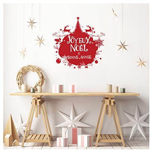 Weihnachten Wandaufkleber | Wandbilder Weihnachtskugel "Frohe Weihnachten und ein gutes neues Jahr" - Wanddeko Weihnachtsfeiern für Wohnzimmer Küche & Schlafzimmer | 30 x 30 cm Weihnachten Wandaufkleber | Wandbilder Weihnachtskugel "Frohe Weihnachten und ein gutes neues Jahr" - Wanddeko Weihnachtsfeiern für Wohnzimmer Küche & Schlafzimmer | 30 x 30 cm von Ambiance Sticker