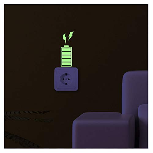 Phosphoreszierende Wandtattoo volle Batterie - 10 x 10 cm von Ambiance Sticker