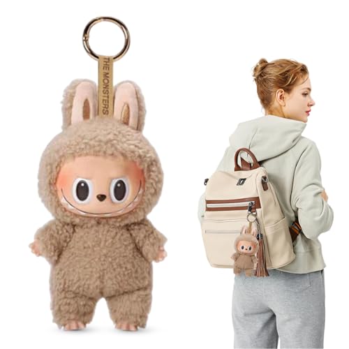 Ambolio 17cm Labubu Keychain, Labubu,Labubu Puppe, Labubu Popmart Monster Keychain,Labubu Plush Doll, Geschenk für Jungen und Mädchen(Aprikose) von Ambolio