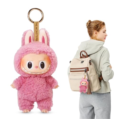 Ambolio 17cm Labubu Keychain, Labubu,Labubu Puppe, Labubu Popmart Monster Keychain,Labubu Plush Doll, Geschenk für Jungen und Mädchen(Rot) von Ambolio