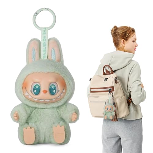 Ambolio Labubu,Labubu Puppe, 17cm Labubu Keychain, Labubu Kuscheltier, Labubu Plush Doll, Labubu Popmart Monster Keychain,Gilt für Kind Tasche Dekorationen Anhänger(Grün) von Ambolio
