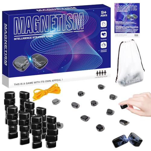 Magnetisches Schachspiel, 40 Stück Magnet Spiel, Tisch-Magnetspiel, Magnetisches Schachbrett Kampfschach mit Magneteffekt, Tragbares Schachbrett Magnetisch von Ambolio