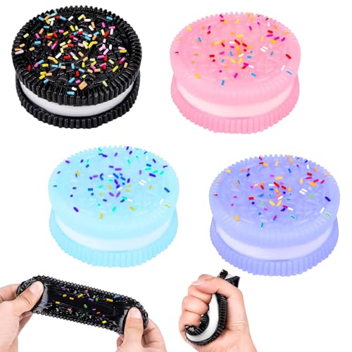 Taba Squishy, 4 Stück Keks Stressabbauspielzeug, Ultraweiches Dekompressions Entlüftungsspielzeug, Keks Stressabbau Spielzeug, Cookie Stress Relief Toy für Angst, OCD Angst abbauen und Beruhigung (B) von Ambolio