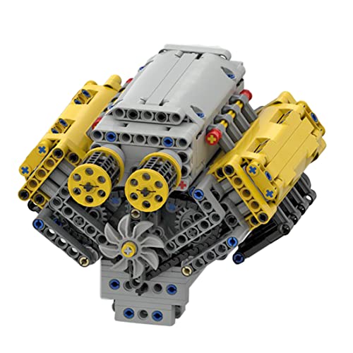 Amecon Technik V8 Motor Bausatz 770 Teile V8 Engine Bausteine MOC Motorbausatz STEM Bauspielzeug Kompatibel mit-Lizenziert und entworfen von Bricktec Designs von Amecon