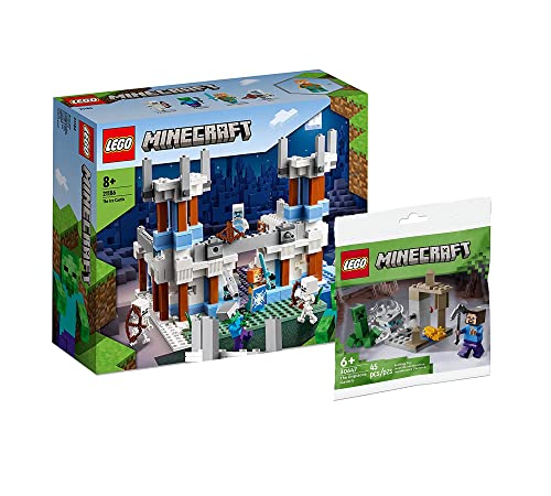 Lego Minecraft Set: Der Eispalast (21186) + Die Tropfsteinhöhle (30647), Bauspielzeug für Kinder von Ameet Verlag