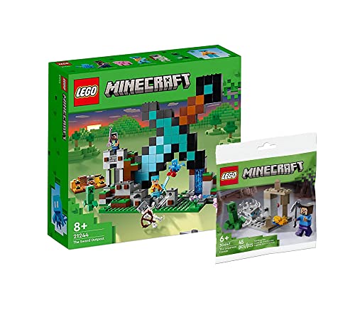 Lego Minecraft Set: Der Schwert-Außenposten (21244) + Die Tropfsteinhöhle (30647), Bauset für Kinder von Ameet Verlag