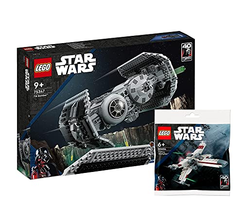 Lego Star Wars Set: TIE Bombe Modellbausatz mit Darth Vader Minifigur (75347) + X-Wing Starfighter (30654) von AMEET Verlag