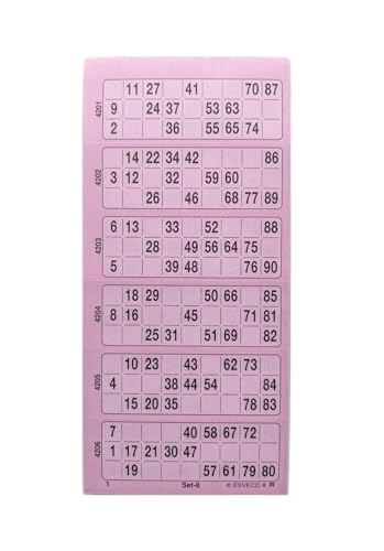 Ameisenkeks® Bingoticket-Block 600 Tickets System 15 aus 90 Nr.5 ROSA von Ameisenkeks