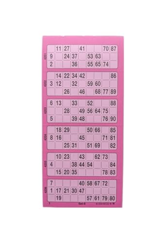 Ameisenkeks® Bingoticket-Block 600 Tickets System 15 aus 90 Nr.6 PINK von Ameisenkeks