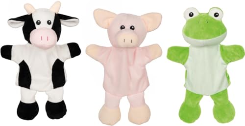 Ameisenkeks® Handpuppen mit Beinen 3 Stück - Kuh, Schwein, Frosch von Ameisenkeks