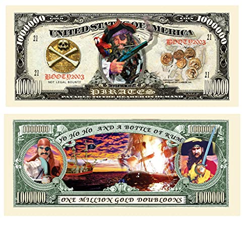 1000 Stück Piraten-Dublonen-Millionen-Dollar-Schein von American Art Classics