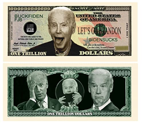 American Art Classics 100 Stück - Joe Biden Sucks - Let's Go Brandon - FJB Trillion Dollar Bill von American Art Classics