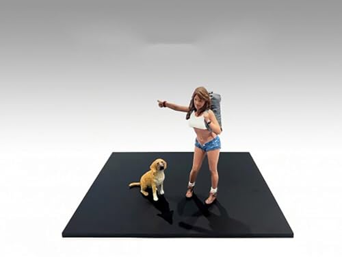 AMERICAN DIORAMA 1/18 18705 Figuren Diorama Figure Series – 707 Hitch & Dog Figure Set Diecast Modellcar von American Diorama