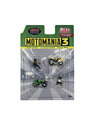 American Diorama Motomania 7.6 cm 1:64 Metallfiguren Set AD-76499 (2 Figuren + 2 Motorräder) von American Diorama