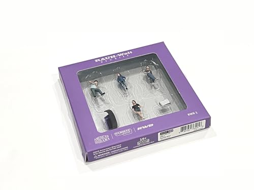 RWB 2,5 cm 6-teiliges Druckguss-Figuren-Set RAUH-Welt Begriff für Modelle im Maßstab 1:64 von Tarmac Works & American Diorama T64F-009-BK von American Diorama