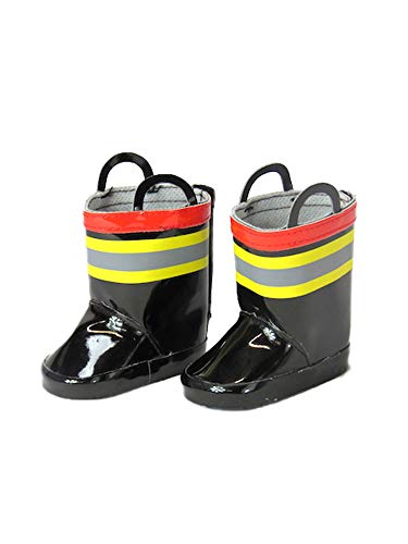American Fashion World Feuerwehrmann Stiefel für 18 Zoll Puppen, Premium Qualität und modernes Design, Puppenschuhe, Puppenschuhe Mode für beliebte Marken von American Fashion World