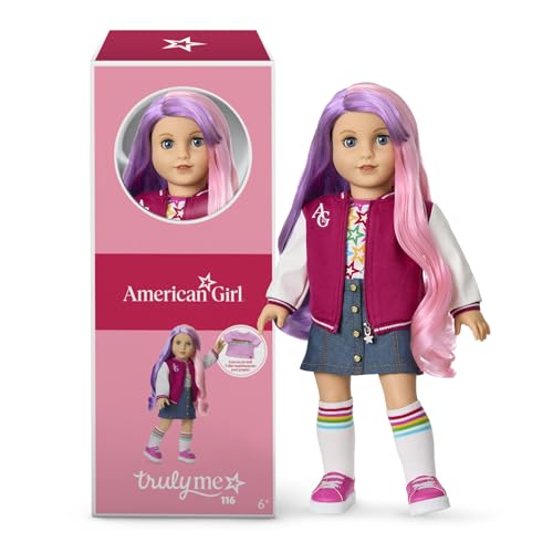 American Girl, Truly Me 45,7 cm Puppe #116 mit hellblauen Augen, gewelltem lila und rosa Haar, helle Haut, ab 6 Jahren American Girl, Truly Me 45,7 cm Puppe #116 mit hellblauen Augen, gewelltem lila und rosa Haar, helle Haut, ab 6 Jahren von American Girl