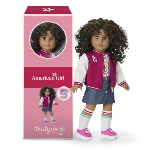 American Girl, Truly Me 45,7 cm Puppe #132 mit Haselaugen, lockiges dunkelbraunes Haar, hellbraune Haut, ab 6 Jahren von American Girl