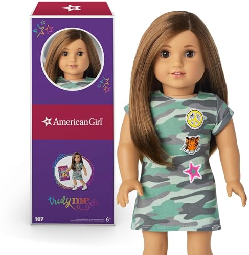 American Girl Truly Me 45,7 cm Puppe #107 mit braunen Augen, braunem Haar, helle bis mittlere Haut, Camouflage-T-Shirt-Kleid, ab 6 Jahren American Girl Truly Me 45,7 cm Puppe #107 mit braunen Augen, braunem Haar, helle bis mittlere Haut, Camouflage-T-Shirt-Kleid, ab 6 Jahren von American Girl