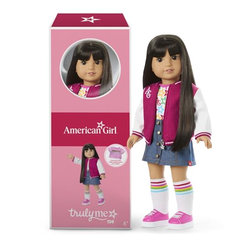 American Girl Truly Me 45,7 cm Puppe #130 mit braunen Augen, glattes schwarz-braunes Haar, helle bis mittlere Haut, ab 6 Jahren von American Girl