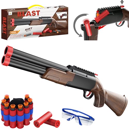 Double Barrel Toy Foam Blaster - 80 weiche Kugeln und 12 Auswurfhülsen, Spielzeugpistole Foam Blaster für Kinder im Alter von 8-12 Jahren, Doppelläufige Schaumstoffschrotflinte, Kinderspielzeuggewehr Double Barrel Toy Foam Blaster - 80 weiche Kugeln und 12 Auswurfhülsen, Spielzeugpistole Foam Blaster für Kinder im Alter von 8-12 Jahren, Doppelläufige Schaumstoffschrotflinte, Kinderspielzeuggewehr von Amerrly