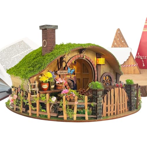 Amesor Miniatur Bausatz | 3D Puppenhaus Bauset Mit LED Beleuchtung | Kreatives Puzzle Für Erwachsene Jugendliche Kinder Urlaub Geburtstag Weihnachten | Schlafzimmer Wohnzimmer Büro Küche Wohnung von Amesor