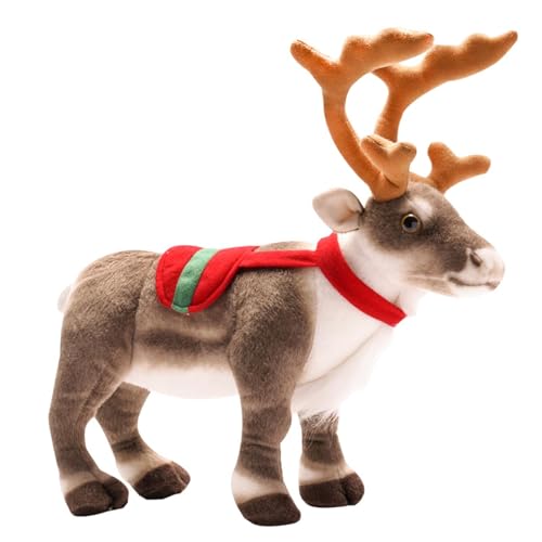 Weihnachts Rentier Plüschtier, Elch Puppes Stofftier, Hirsch-Plüsch-Dekokissen, Realistische Plüschtiere Rentier Kuscheltier Spielzeug, Weihnachts Plüsch Kissenspielzeug Für Sofas Betten Dekorationen Weihnachts Rentier Plüschtier, Elch Puppes Stofftier, Hirsch-Plüsch-Dekokissen, Realistische Plüschtiere Rentier Kuscheltier Spielzeug, Weihnachts Plüsch Kissenspielzeug Für Sofas Betten Dekorationen von Amesor