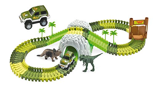 Amewi 100653 Magic Traxx Dino-Park, Mini Set mit Tunnel 109-teilig, Karton von Amewi