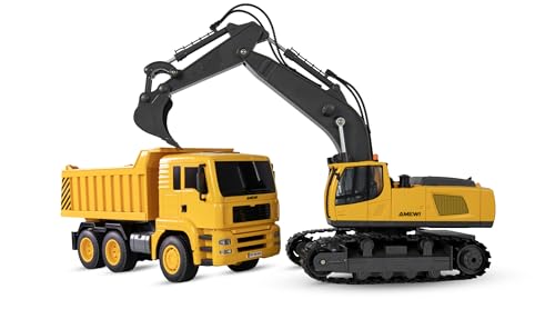 Amewi 2-in-1 Set Kettenbagger & Muldenkipper 1:18 RTR ferngesteuert RC Kinder ab 6 Jahre von Amewi