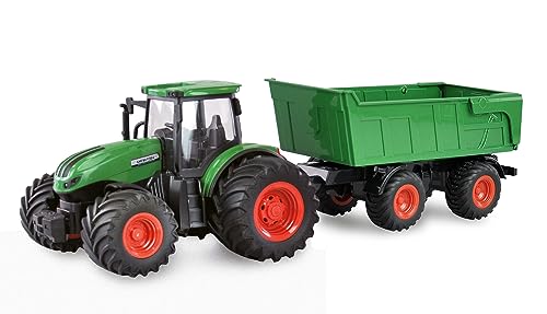 Amewi 22635 RC-Traktor mit Kippanhänger, Licht & Sound, 1:24 RTR grün von Amewi