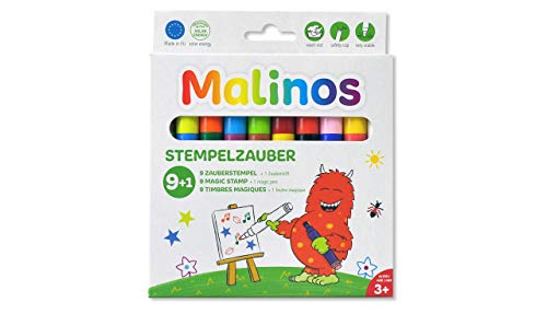 Amewi 300008 - Malinos Stempelzauber, 9 + 1 Stempel Zaubermalstifte, Weiß von Amewi