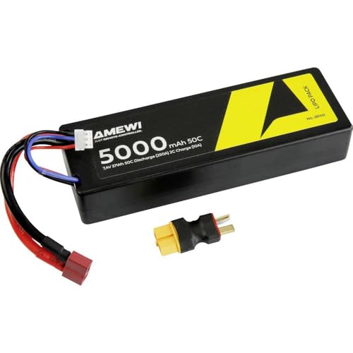 Amewi Akku-Pack (LiPo), 7,4 V, 5000 mAh, Anzahl der Zellen: 2 Hardcase Deans von Amewi