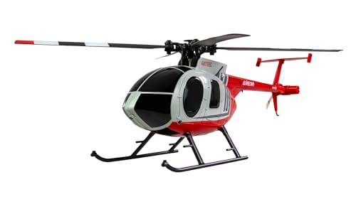 Amewi Hughes MD500 Helikopter Zivil 4-Kanal 6G RTF rot/hellgrau RC ferngesteuert von Amewi