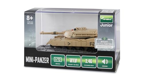 RC Abrams Mini-Panzer ferngesteuert mit IR-Battle-Funktion 1:72 RTR Kinder ab 8 Jahre, Sandbraun RC Abrams Mini-Panzer ferngesteuert mit IR-Battle-Funktion 1:72 RTR Kinder ab 8 Jahre, Sandbraun von Amewi