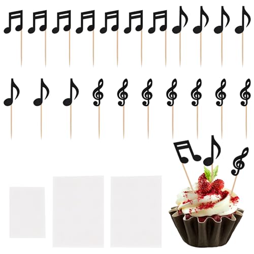 Amexo Musiknoten Ausschnitte Tortendeko, 24 Stück Cupcake-Topper mit Musiknoten, Noten Deko, Musik Party Dekorationen Glitzer Kuchen Deko, Musical Symbol Cupcake Toppers für Rock Musikpartys (Schwarz) Amexo Musiknoten Ausschnitte Tortendeko, 24 Stück Cupcake-Topper mit Musiknoten, Noten Deko, Musik Party Dekorationen Glitzer Kuchen Deko, Musical Symbol Cupcake Toppers für Rock Musikpartys (Schwarz) von Amexo