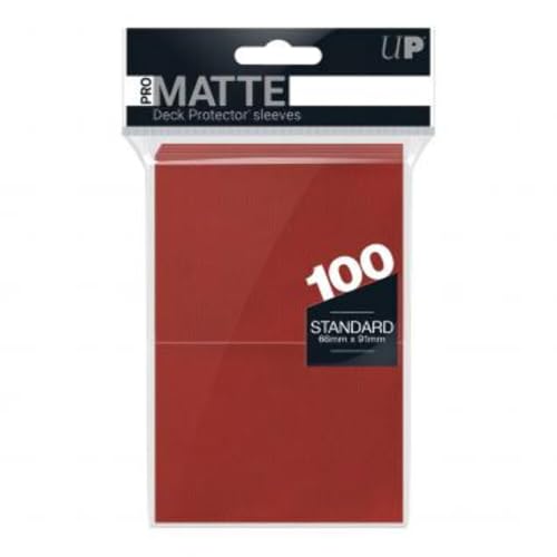 Ultra Pro 84516 Kartenhüllen, Standardgröße, Profi-Hüllen, matt, 100 Stück, rot von Ultra Pro