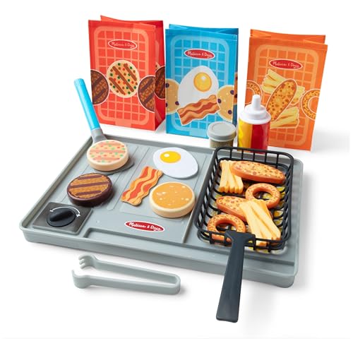 Melissa & Doug Water WOW Grill Spielset - 27-teiliges Spielset mit Grill, Fritteuse, Küchenhelfern und Lebensmitteln mit Farbwechseleffekt für realistisches Rollenspiel, für Kinder ab 3 Jahren von Amigo Spiel und Freizeit