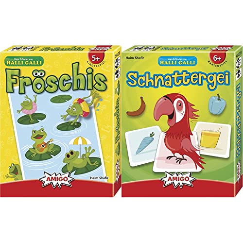 Amigo 02152 - Fröschis, auf der Empfehlungsliste zum Kinderspiel des Jahres 2022 & Amigo 02205 Schnattergei, bunt von Amigo Spiel
