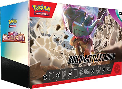 Pokémon-Sammelkartenspiel: Build & Battle Stadion Karmesin & Purpur – Entwicklungen in Paldea (2 Decks, 11 Boosterpacks & mehr) von Pokémon