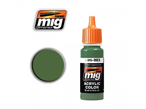 Ammo MIG-0003 RAL 6011 Resedagrün Acrylfarben (17 ml), mehrfarbig von Mig Jimenez