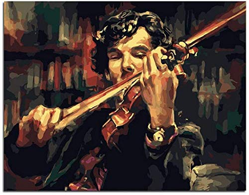 Amnogu Erwachsene Holzpuzzle 1000 Stück Sherlock Holmes Violine Abstrakter Stil Kinder Freizeit Kreative Kunst Puzzles Spiele Spielzeug Puzzle von Amnogu
