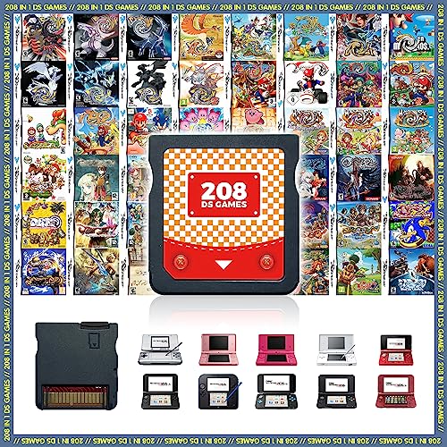 DS/2DS/3DS 208 in 1 Spielkartusche, Retro Game Pack Karte Zusammenstellung mit 208 Spielen für 3DS, DS, DSL, DSi DS/2DS/3DS 208 in 1 Spielkartusche, Retro Game Pack Karte Zusammenstellung mit 208 Spielen für 3DS, DS, DSL, DSi von Amomey