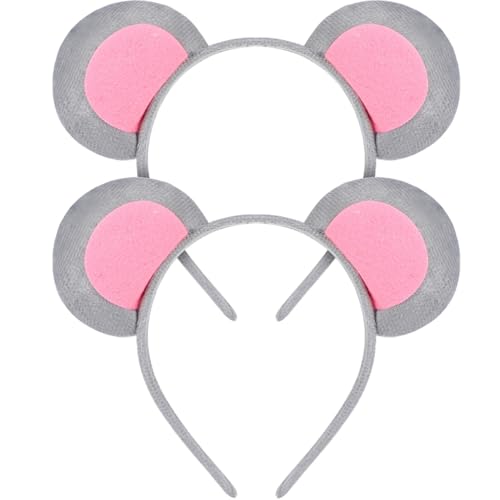 2 Stücke Ohr Stirnbänder Ohr Haarband Kopfschmuck Haarschmuck Kostüm für Leistung Cosplay Maskerade Dress up (Grau) von Amosfun