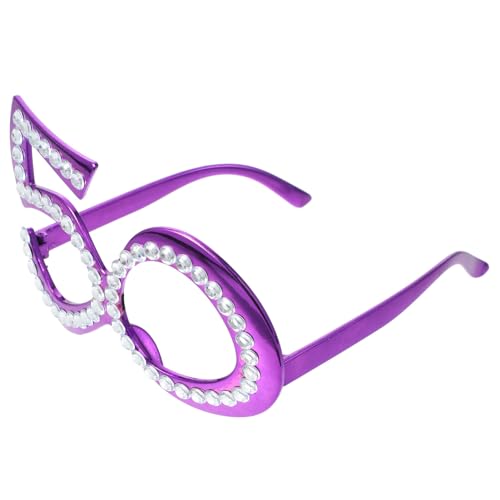 Amosfun 1 Paar Brille Zum 50. Geburtstag 50 Jahre Alte Brille Mit Strasssteinen Kostüm-Sonnenbrille Neuartige Brillen Stand-Requisiten Partyzubehör Dekoration (Lila) von Amosfun