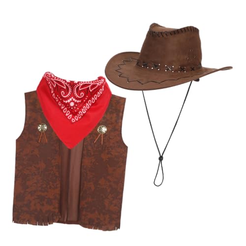 Amosfun 1 Satz Dreiteiliger Jeansanzug Cowgirl -Weste braune Weste Western-Party-Outfit Kuhmädchenkostüm Kuhmädchen-Kostüm für Damen Cosplay-Zubehör für Kleinkinder Partykleidung Stoff Amosfun 1 Satz Dreiteiliger Jeansanzug Cowgirl -Weste braune Weste Western-Party-Outfit Kuhmädchenkostüm Kuhmädchen-Kostüm für Damen Cosplay-Zubehör für Kleinkinder Partykleidung Stoff von Amosfun