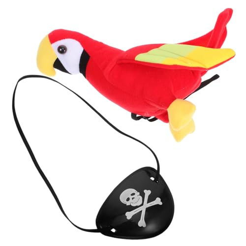 Amosfun 1 Satz Kostümzubehör Schulter Papagei Kostümparty Accessoires Halloween Honstration Halloween wirft Piratenthema Dekoration Papagei auf der Schulter Partykostüm Partyzubehör Plüsch von Amosfun